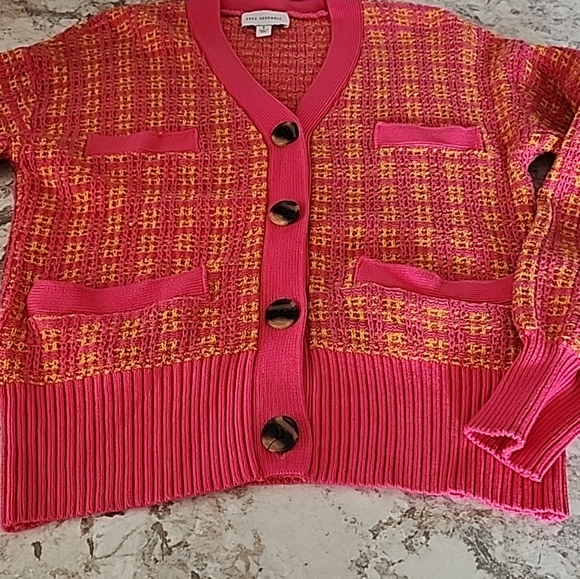 Free Assembly Pink and Yellow Knit Cardigan Size Small - Picture 12 of 12